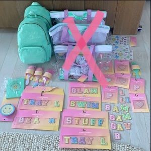 Stoney Clover Backpack Tote Patches TRAVEL SWIM GLAM Hairbrushes Heart G A M V B